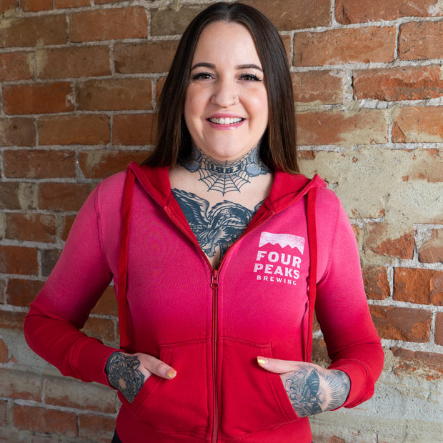 Ladies' Faded Red Zip Up