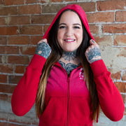 Ladies' Faded Red Zip Up