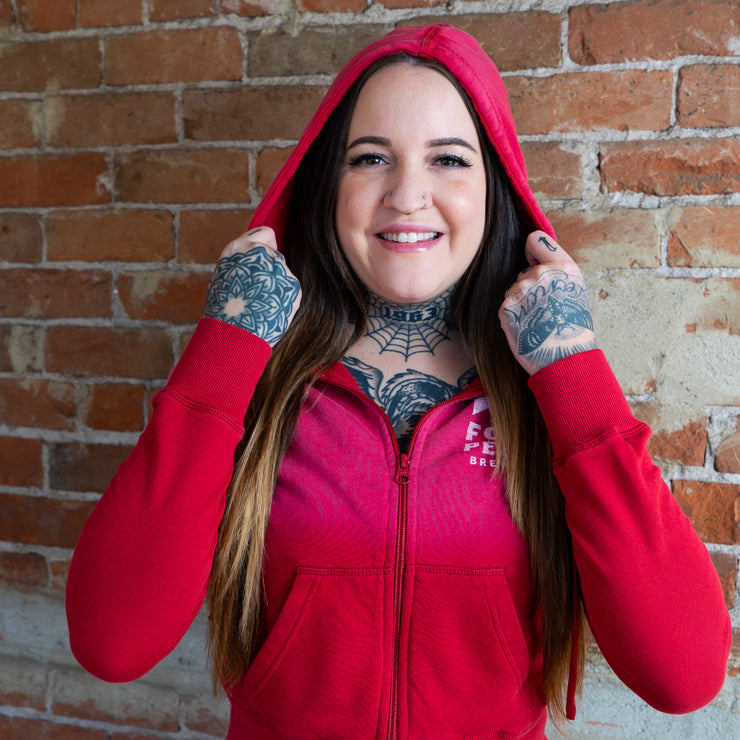 Ladies' Faded Red Zip Up