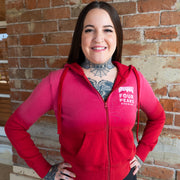 Ladies' Faded Red Zip Up