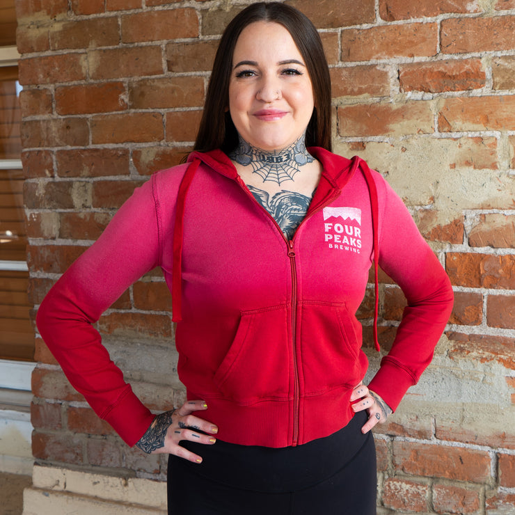 Ladies' Faded Red Zip Up