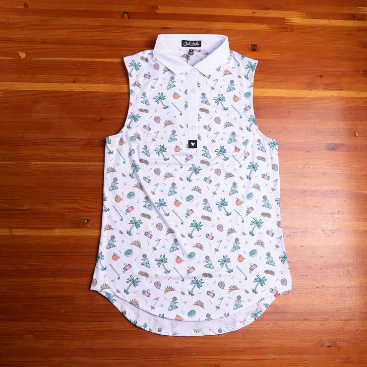 Bad Birdie White Polo Tank