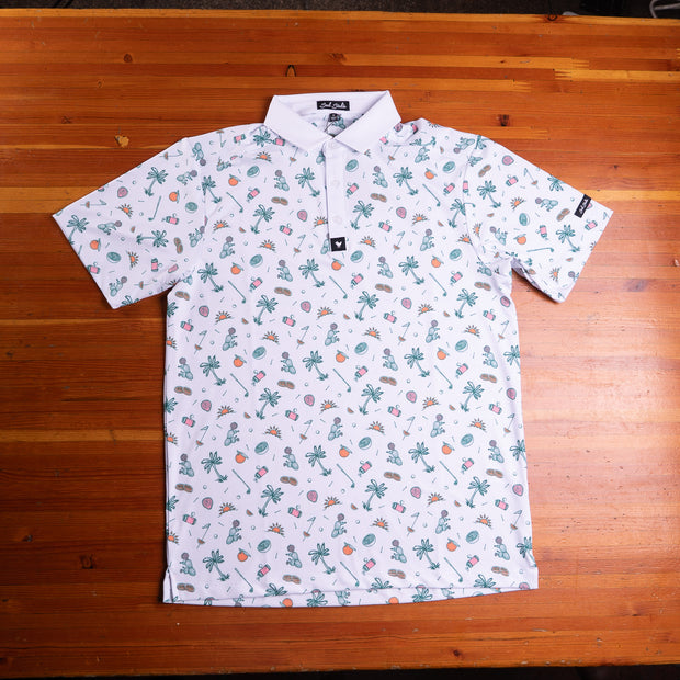 Bad Birdie White Polo